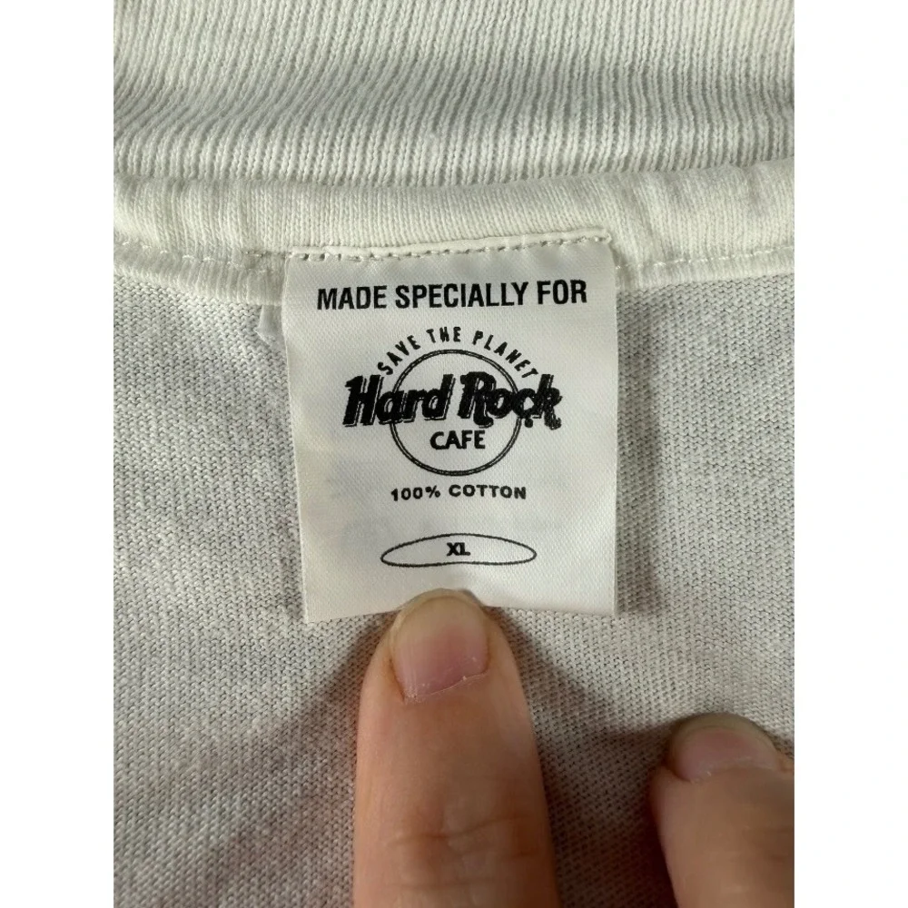 Hard Rock Cafe 25 Years of Rock T-Shirt Mens XL White Cotton Graphic Tee Vintage